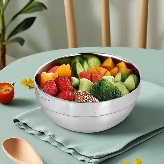 10pcs 304stainless Steel Kids Bowls, 5inches 15 Ounce Stainless Steel Kids Bowls,Double-Walled Metal Serving Dishes Uses For Sauces, Rice, Noodle, Ice Cream