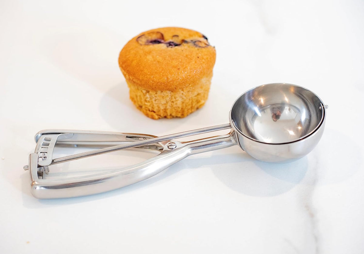 Jenaluca Jumbo Ice Cream, Cupcake & Muffin Scoop, Stainless Steel, 1/2 Cup