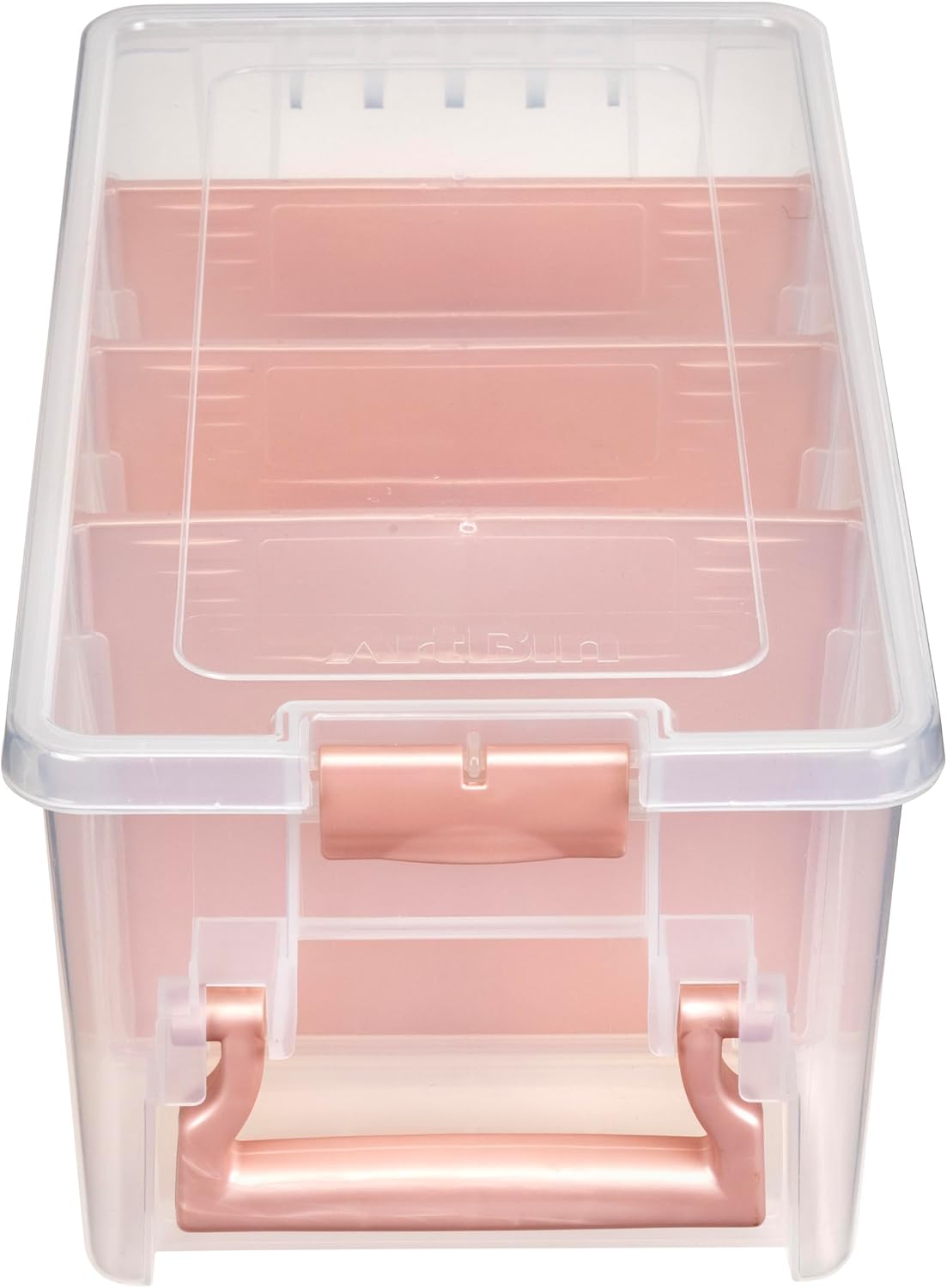 ArtBin Semi Satchel Portable Craft Organizer with 3 Dividers - Clear Plastic Storage Case for Art & Craft Supplies