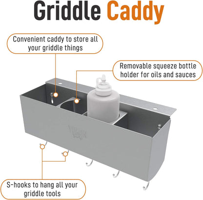 Yukon Glory BBQ Caddy Organizer - Stainless Steel Griddle Caddy for Char-Broil 4-Burner Grills - Clean & Organized Grill Station