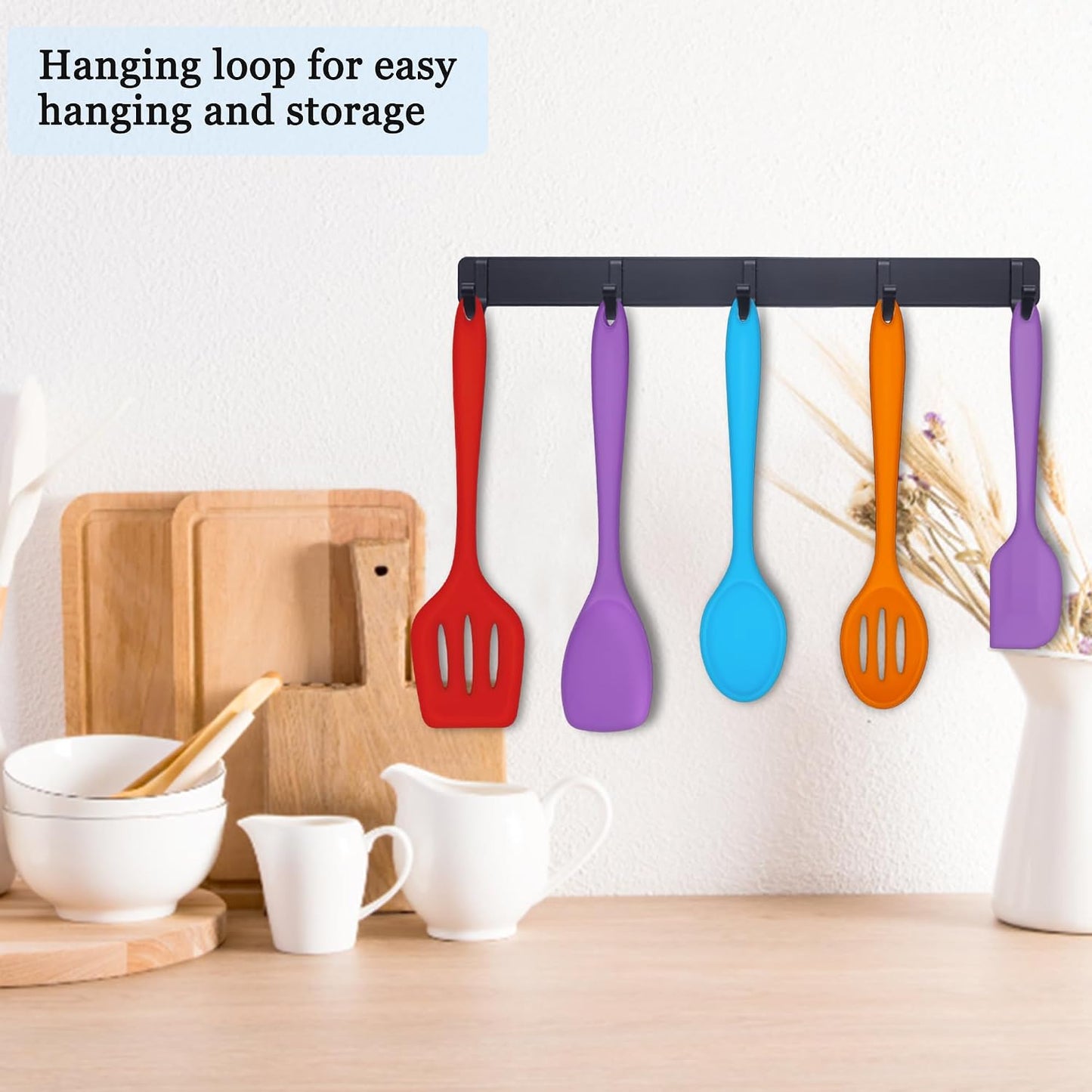 E-far 10 Pieces Silicone Cooking Utensils Set, Heat Resistant Kitchen Utensil Set for Nonstick Cookware, Kitchen Cooking Tools with Spatula, Spoon, Slotted Turner, Non-Toxic & Dishwasher Safe (Khaki)