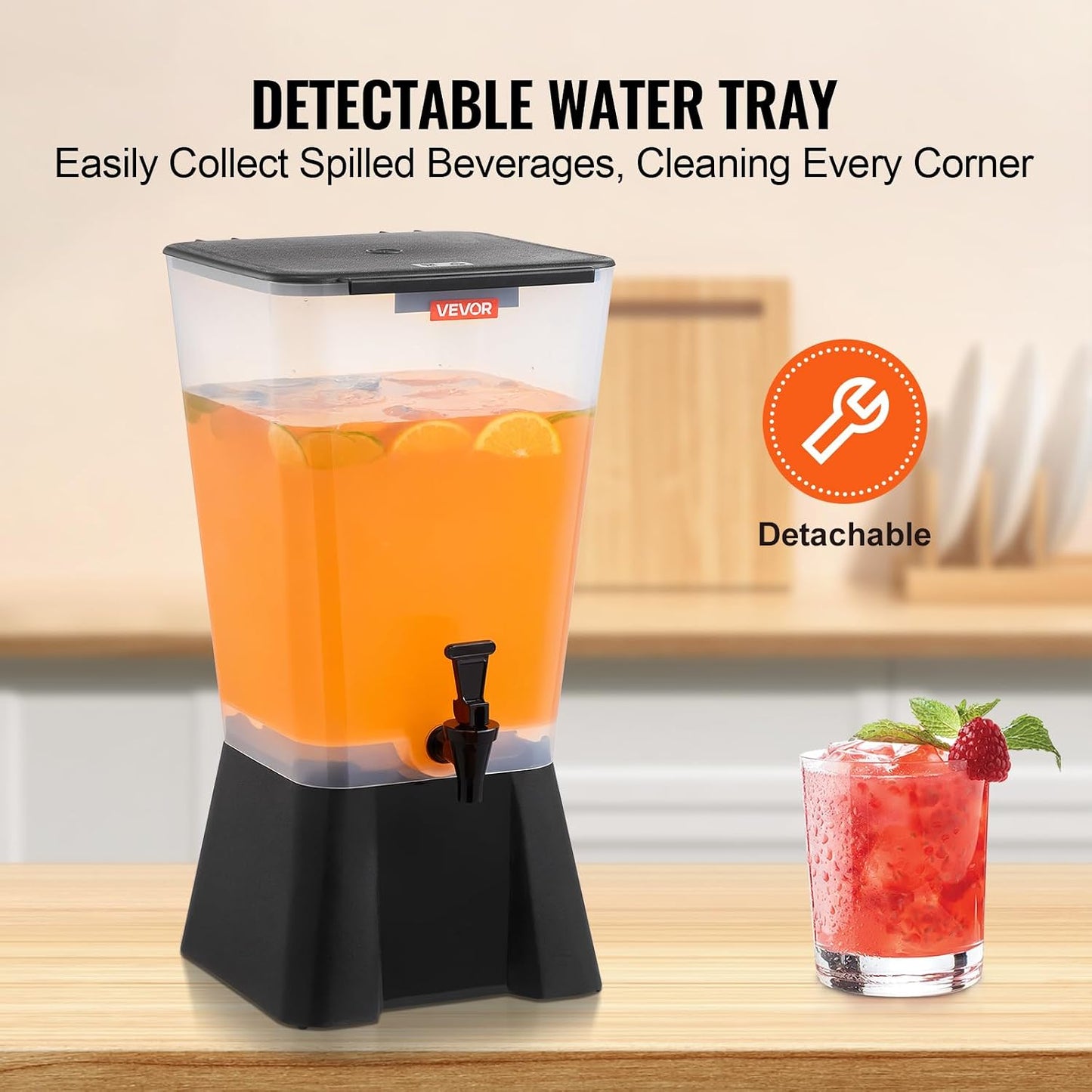 VEVOR Beverage Dispenser, 3 Gallon x 2 Drink Dispensers for Parties, Plastic Juice Dispenser with Stand Spigot Lid, Iced Tea Lemonade Juice Water Dispenser, for Restaurants, Hotels, Parties