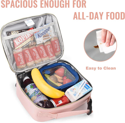 Genteen Lunch Box Kids, Insulated Lunch Bag Kids Boys Girls Back to School, Soft Lunch Box for Men Reusable Lunchbox for Office,Outdoor,School (Black)
