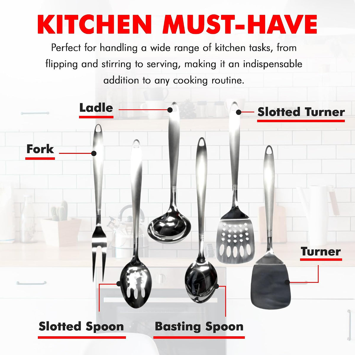 Chef Craft Select Turner/Spatula, 13.5 inch, Stainless Steel