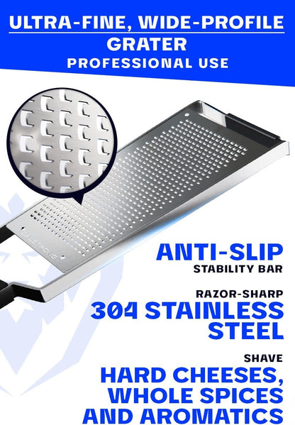 Dalstrong Wide Cheese Grater - Coarse Stainless Steel Blade
