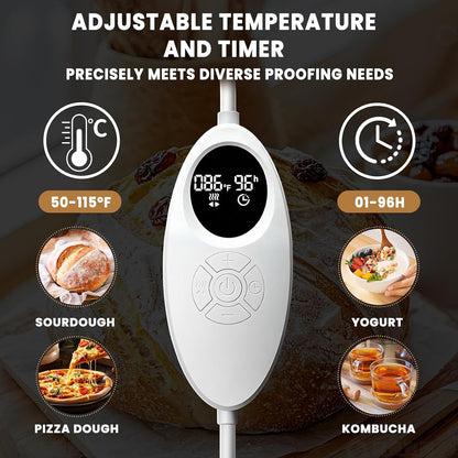Folding Bread Proofing Box with 50-115℉Temp Control & 96H Timer