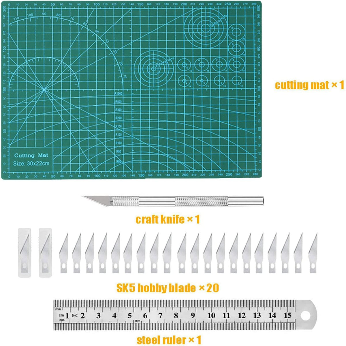Self Healing Sewing Mat, Exacto Knife Precision Carving Craft Hobby Knife Kit for DIY Art Work Cutting, Hobby, Stencil, Scrapbooking-A4 (Pink)