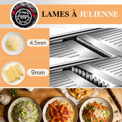 MASTERTOP Mandoline Slicer for Kitchen Adjustable Stainless Steel Food Slicer Vegetable Chopper Onion Waffle French Fry Cutter Potato Chip Julienne Slicer with Safety Gloves