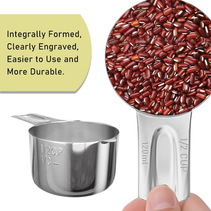 1PCS 3/4Cup (180ml, 6oz) Single Measuring Cup, Stainless Steel Measure Scoop, Metric and US Measurement, Dishwasher Safe