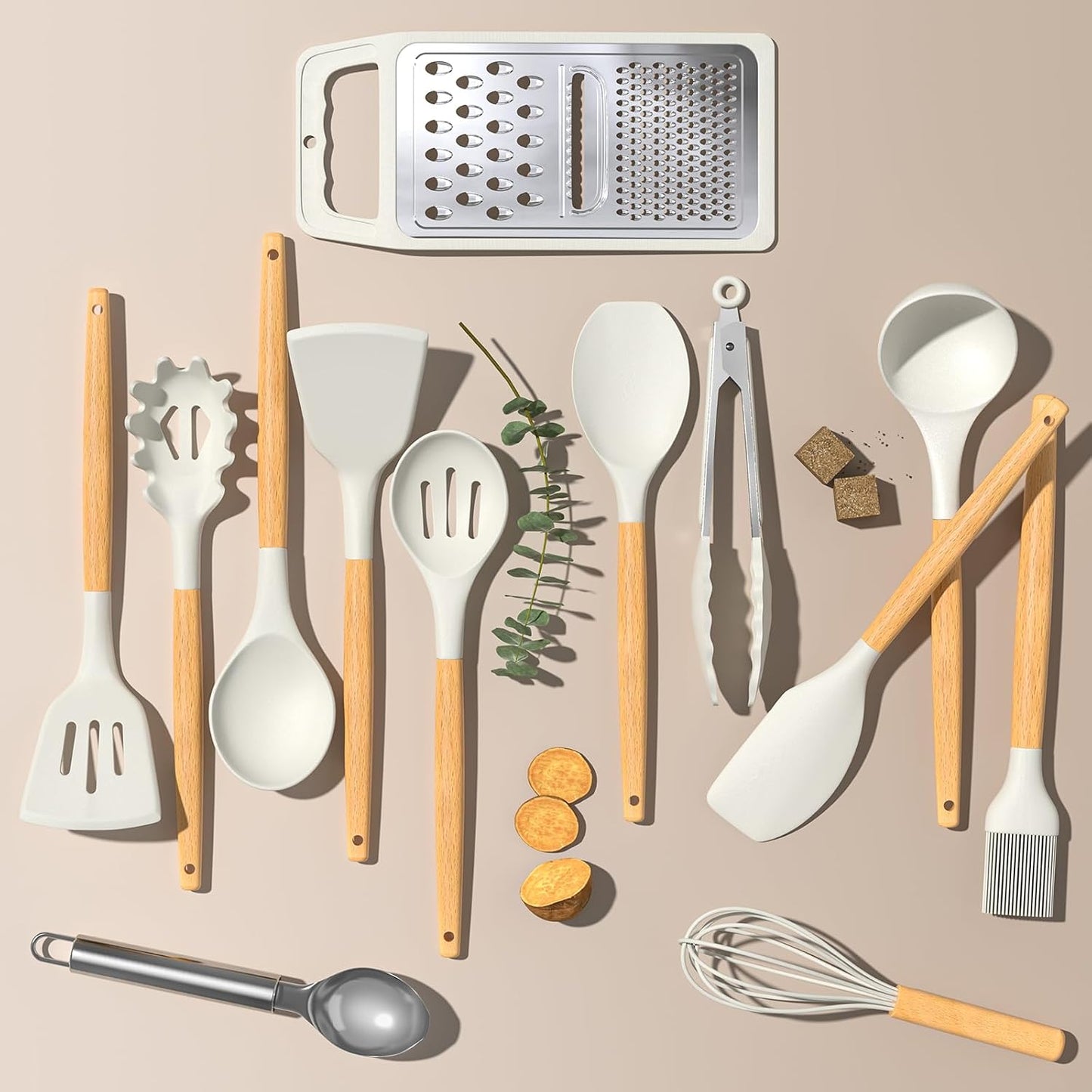 Umite Chef Food Grade Thickened Silicone (Stainless Steel Core) Kitchen Gadgets Tools Set - Kitchen Cooking Utensils Set, Heat Resistant Kitchen Spatula Tools Set