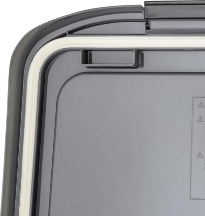 IRIS USA Airtight Dog Food Storage Container, WeatherPro, Up to 25 lbs, Removable Wheels, for Dog Cat Bird and Other Pet Food Storage Bin, Keep Fresh, Translucent Body, Made in USA, Clear/Black