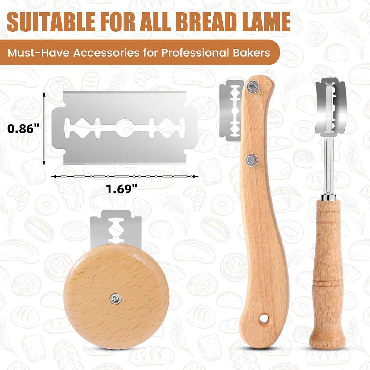 CUNSENR Bread Lame Blades Refill, Bread Scoring Blades Set, 20 Pack