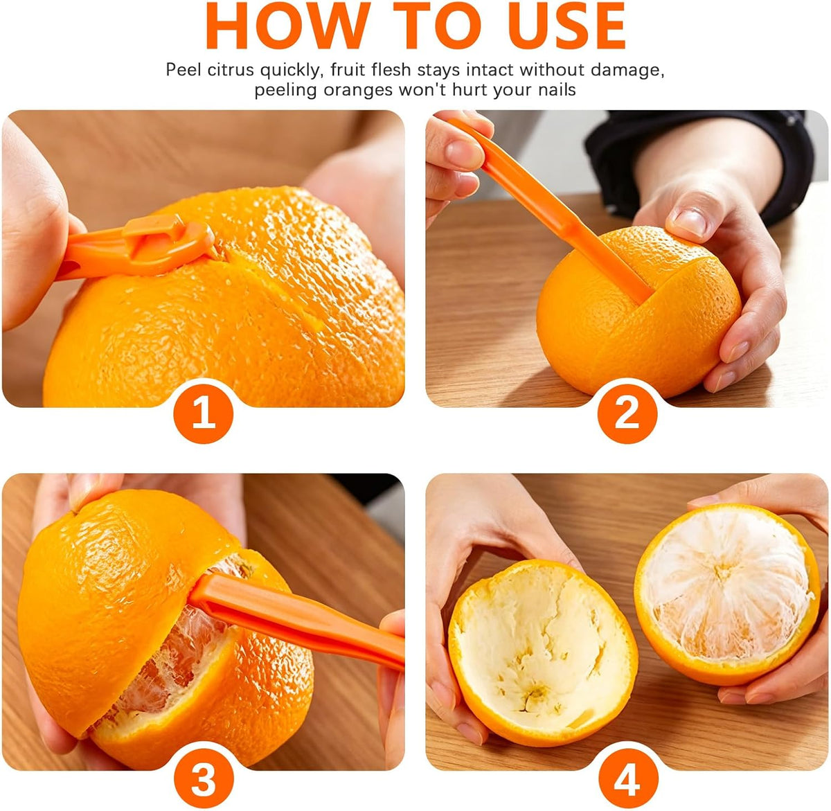 10 Pcs Orange Peeler Tools, Plastic Orange Peeler