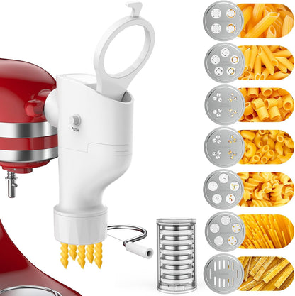 Pasta Press Attachment for KitchenAid Stand Mixer, 7 Pasta Plates