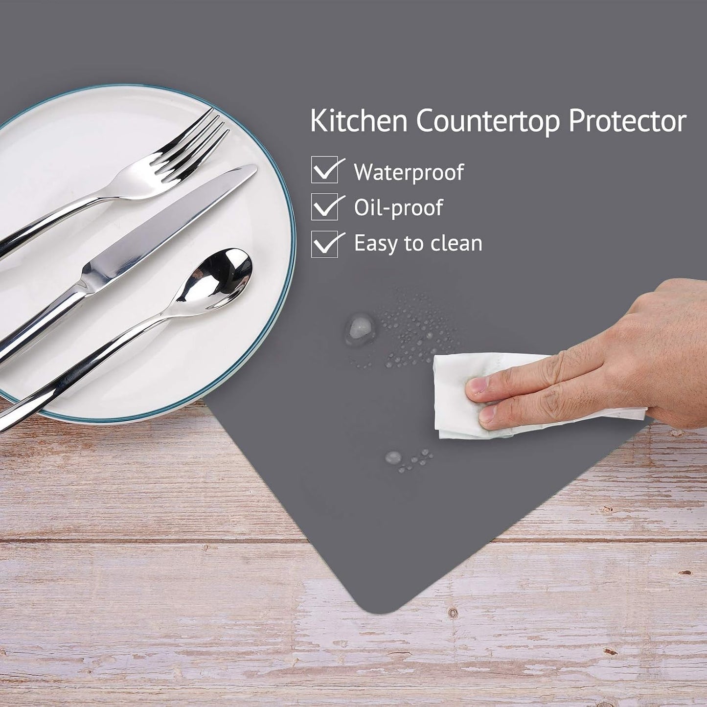 Gartful Extra Large Silicone Mats for Countertop, 28" by 20" Multipurpose Mat, Counter Table Protector, Desk Saver Pad, Placemat Nonstick Nonskid Heat-Resistant Pad, Black