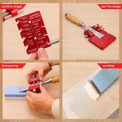 GOINGMAKE Honing Guide System Chisel Sharpening Kit for Woodworking Chisels and Planes 5/32" to 3" Chisel Sharpener Sharpening Holder Guide with Sharpening Angle Fixture, Angle Gauge and Storage Case