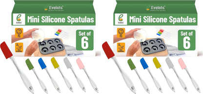 Evelots 6-Piece Mini Spatula Set, Small Silicone Spatulas for Baking