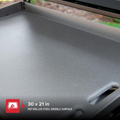 Nexgrill Daytona 4-Burner Propane Gas Griddle with Side Tables, 60000 BTU Flat Top Grill, 756 SQ In. Hot-Rolled Steel Cooking Space, Outdoor Cooking Barbeque, Black/Silver - 720-1058A