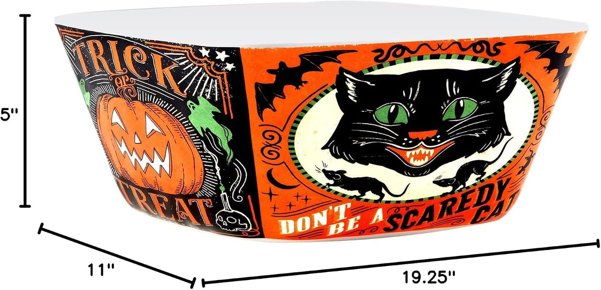 Certified International Scaredy Cat 3 pc. Melamine Hostess Serving Set, Multicolor, Large