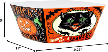 Certified International Scaredy Cat 3 pc. Melamine Hostess Serving Set, Multicolor, Large