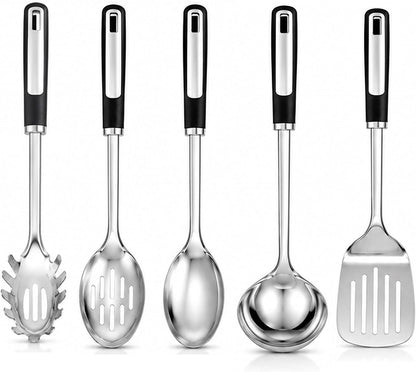 Stainless Steel Cooking Spoon Set, Serving,Slotted & Ladle