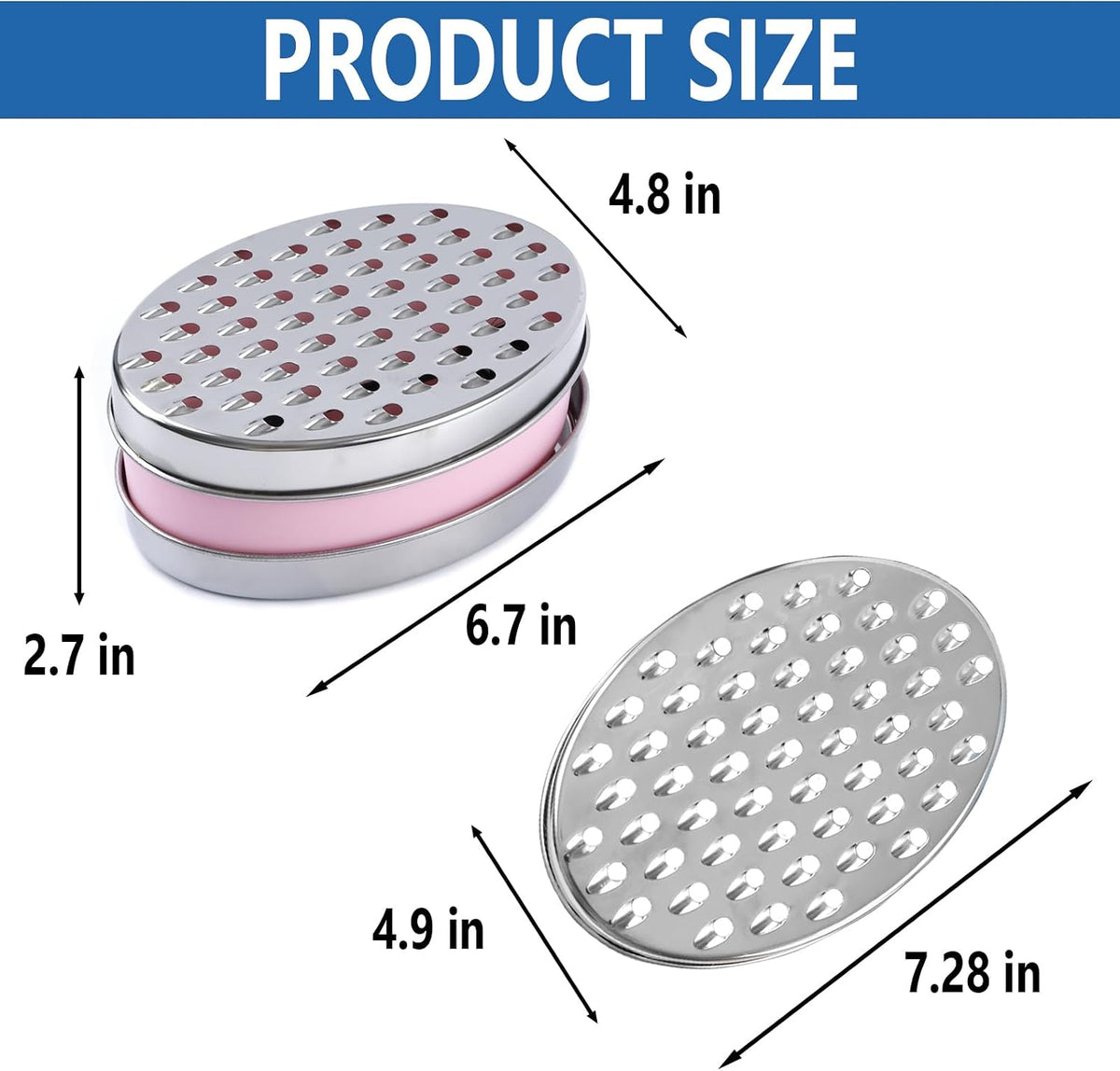 Cheese Grater Citrus Lemon Zester with Food Storage Container & Lid - Perfect For Hard Parmesan Or Soft Cheddar Cheeses, Ginger, Vegetables, Butter, Chocolate & Nutmeg (White)