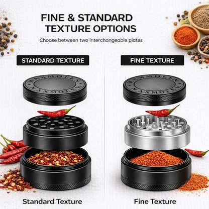 Large Manual Kitchen Spice & Seasoning Grinder, Dual Grind Plates for Fine & Medium Seasoning Texture