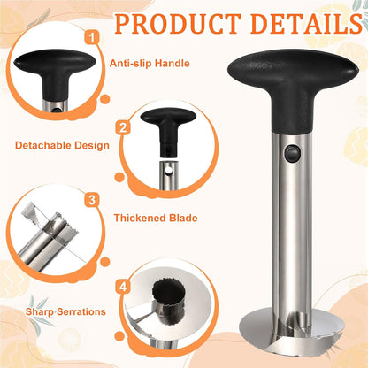 uxcell Pineapple Corer and Slicer Set 9.4x4.1" Stainless Steel Light Purple