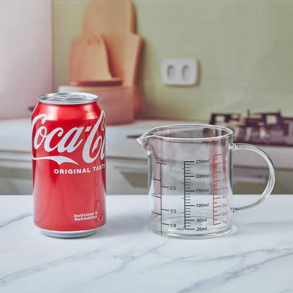 Ackers BORO3.3 Measure Glass -[Insulated handle | V-Shaped Spout]-Made of High Borosilicate Glass Measuring for Kitchen or Restaurant, Easy to Read, 60 ML (2 Oz) 丨(2 Pack)