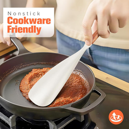 Silicone Cooking Utensils Set of 7 Pack, Wood Handle Heat-Resistant Kitchen Utensils, Non-Stick Cookware Safe - Include Spatula, Spoon, Ladle, Bowl Scraper, Basting Brush for Cooking, Baking, BBQ