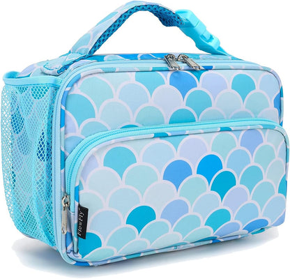 FlowFly Kids Lunch box Insulated Soft Bag Mini Cooler Back to School Thermal Meal Tote Kit for Girls, Boys, Astronaut - Colors B
