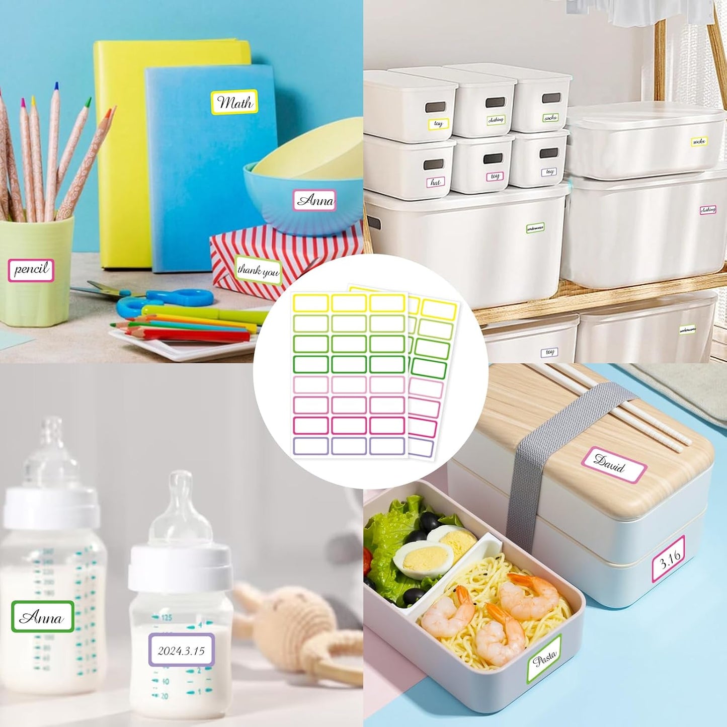 Removable Freezer Labels Stickers, 1 x 3 Inch Blank Removable Freezer Labels Food Storage Stickers, Date Label Waterproof Oil Resistant Easy Clean No Residue- 250 Sheets