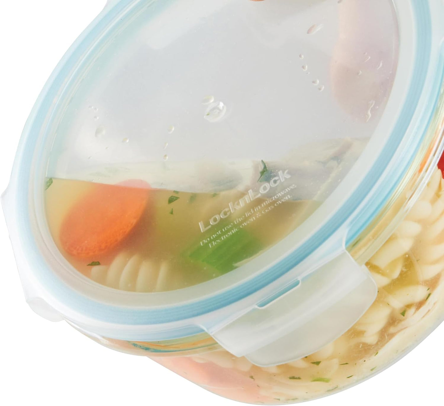 LOCK & LOCK Ovenglass Heat Resistant Glass Round Food Storage Container with Steam Vent, 32.12-oz / 4.02-cup