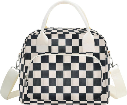 RLGPBON Insulated Lunch Bag Teen Girls, Preppy Lunch Box Large Insulated Lunch Bag Reusable Lunch Tote Bag, Preppy LunchBag for Girls School Travel Picnic