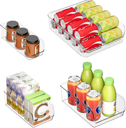 Ettori Set of 6 Clear Plastic Storage Bins - The Ultimate Pantry Organizers and Storage Solution for Kitchen, Cabinet, and Refrigerator Organization