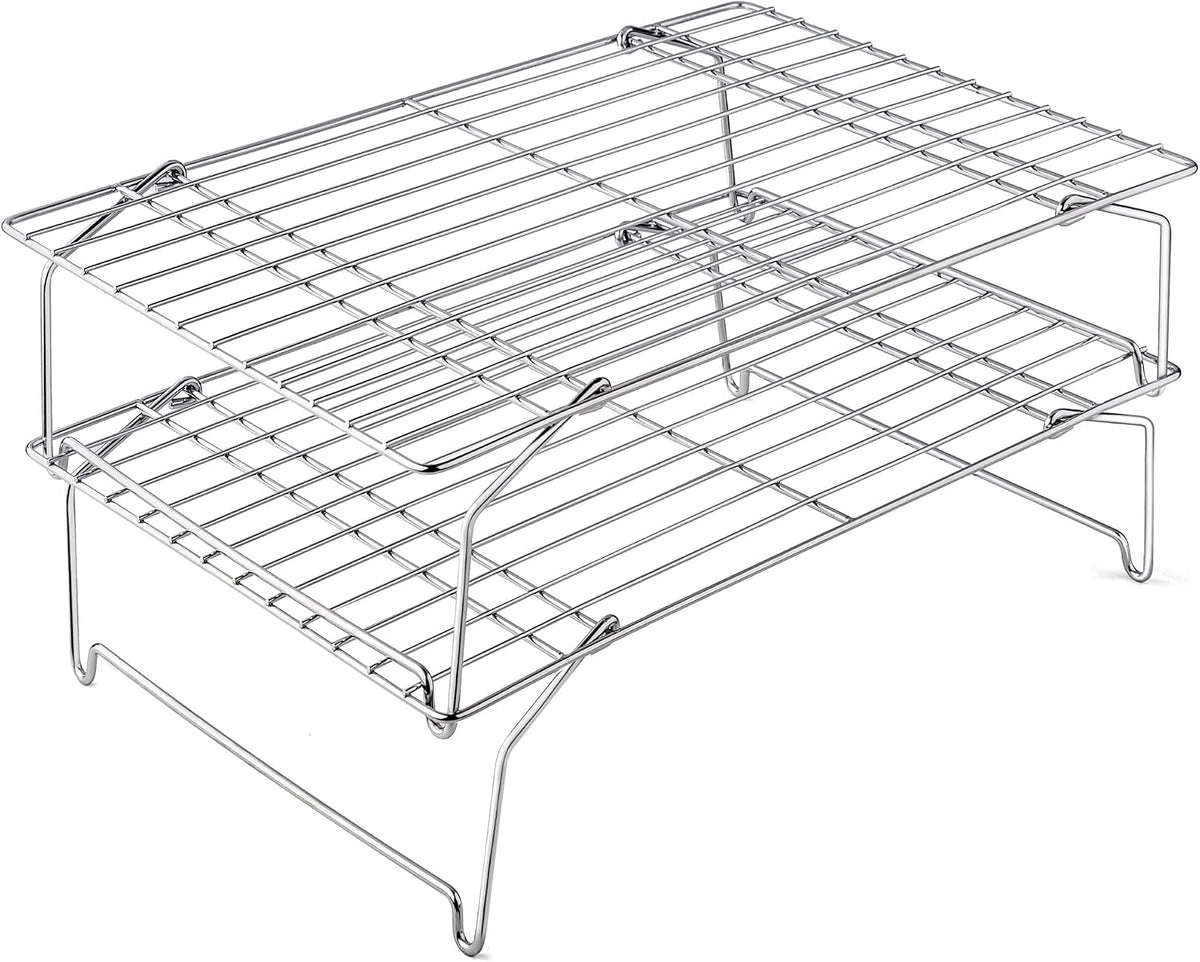 Leonyo 5-Tier 15x10IN Cookie Cooling Rack for Cooking Stackable Collapsible