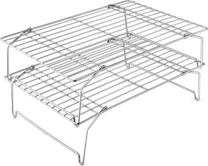 Leonyo 5-Tier 15x10IN Cookie Cooling Rack for Cooking Stackable Collapsible