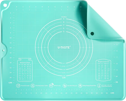 U-Taste Silicone Pastry Mat, Dough Rolling Baking Sheet, 28x20"/Transparent