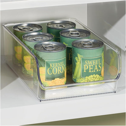 iDesign Recycled Plastic Freezer and Refrigerator Organizer Bin, Set of 2, The Linus Collection – 5.25" x 11" x 3.5", Clear