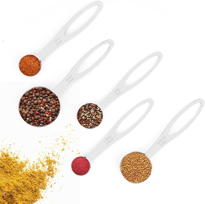 5pcs Measuring Spoon Set, Heavy Duty Stainless Steel Measuring Spoons for Cooking Baking, Tablespoon Teaspoon for Dry or Liquid Ingredients, Fits in Spice Jar, 1/4 1/2 1 tsp, 1/2 1 tbsp