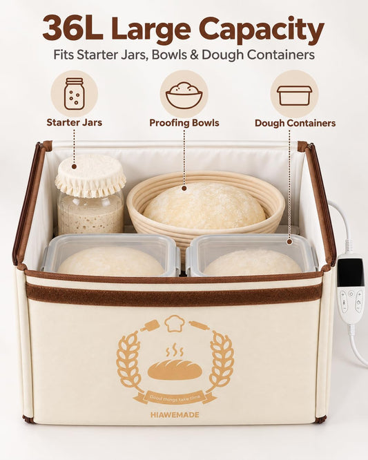 Bread Proofing Box, 36L Foldable Dough Proofer with 99H Timer