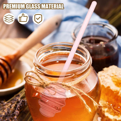 CALLARON Glass Honey Dipper Stirring Stick - Portable Household Honey Rod for Tea Coffee Jam - Practical Spiral Design 5.35 X 1.18 Inches