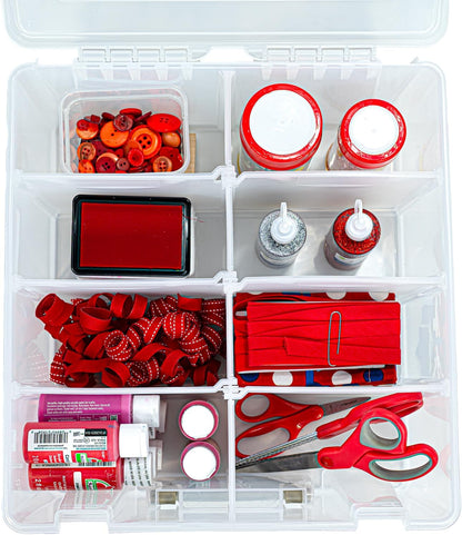 ArtBin 6990SO Super Satchel Double Deep Compartment Box - Art Storage with 8 Removable Compartments, Smart Closure for Craft Supplies (Gold - Pack of 1)