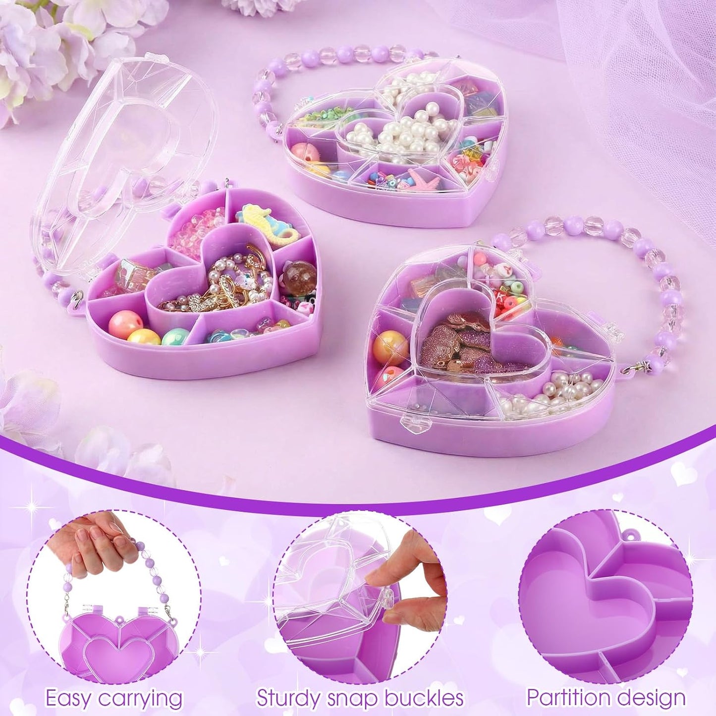 Cunno 6 Pack Valentines Day Containers Butterfly Shaped Food Containers Large Plastic Snack Box Food Storage with Handle Divided Serving Tray Portable Jewelry Organizer for Candy Fruit Purple