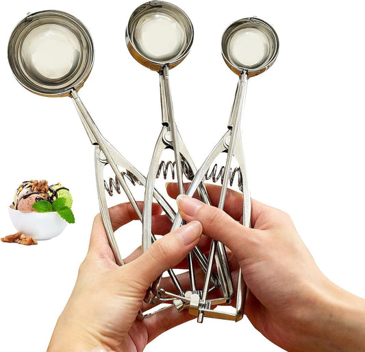Stainless Steel Ice Cream Scoops Kit, Sets of 3
