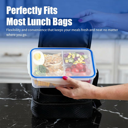 KIGI Airtight Reusable Meal Prep Containers, Leak-Proof & Stackable, 4-Sided Locking Lids, Ideal for Food Storage, Lunch & Leftovers, Microwave, Freezer & Dishwasher Safe, 39 oz, 4.8 Cup, 12 Piece Set