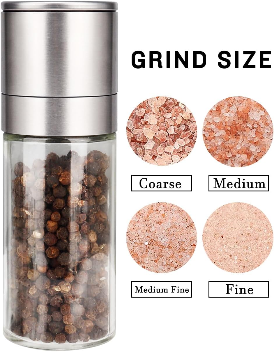 Gulex Salt and Pepper Grinder Set Pepper Mill Salt Shaker Refillable