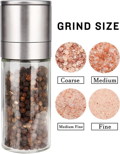 Gulex Salt and Pepper Grinder Set Pepper Mill Salt Shaker Refillable