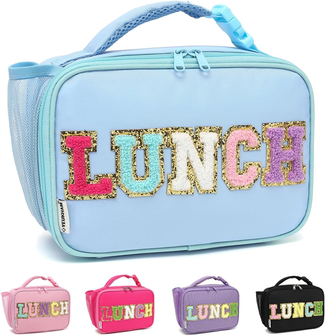GYEUKHAM Insulated Lunch Box for School, Thermal Reusable Durable Freezable Lunch Bags for Kids Boys Girls Men Women - Small Soft Cooler Portable Lunch Tote Kit for Work Picnic Travel,Black