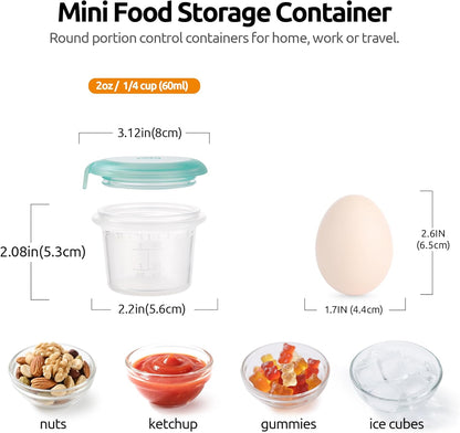 U-Taste Silicone Food Storage Containers Set: Meal Prep Box with Airtight Lid, Freezer & Microwave Safe, Date Marking Circle, Clear cup/oz/ml Measurement for Dry & Wet Deli -2oz/4oz/8oz/16oz, Aqua Sky